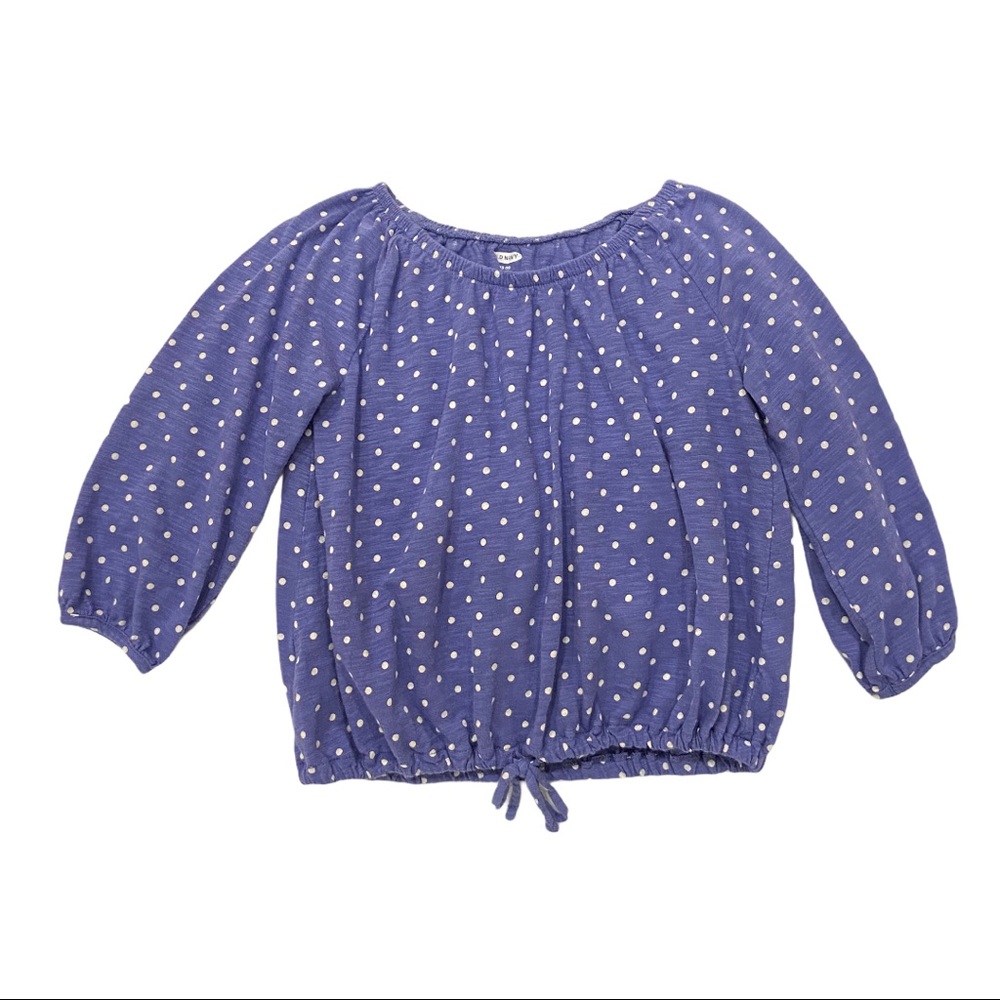 Old Navy Girls Purple Top White Polka Dots Elastic Bottom Size XS or 5